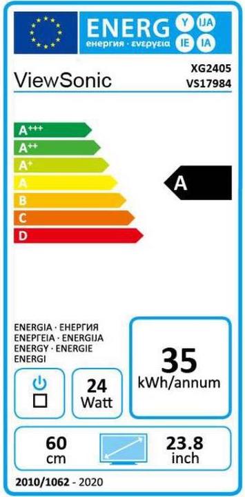 Energie-Label Viewsonic XG2405 (1920 x 1080 Pixel, 24")