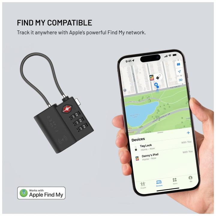 Actual product image Fixed Smart Location Vorhängeschloss, schwarz (Apple)