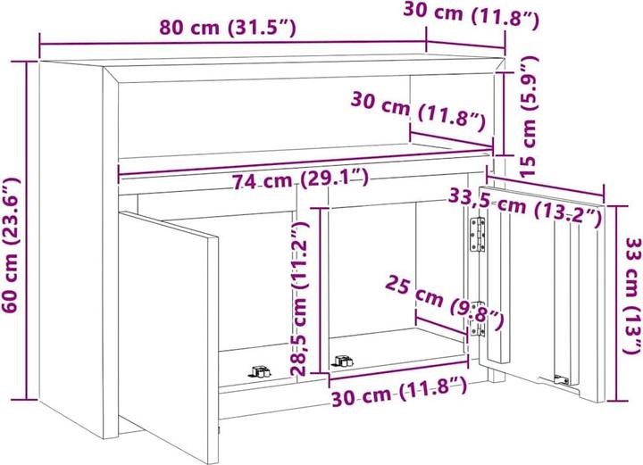 Image du produit vidaXL Amina (80 x 30 x 60 cm)