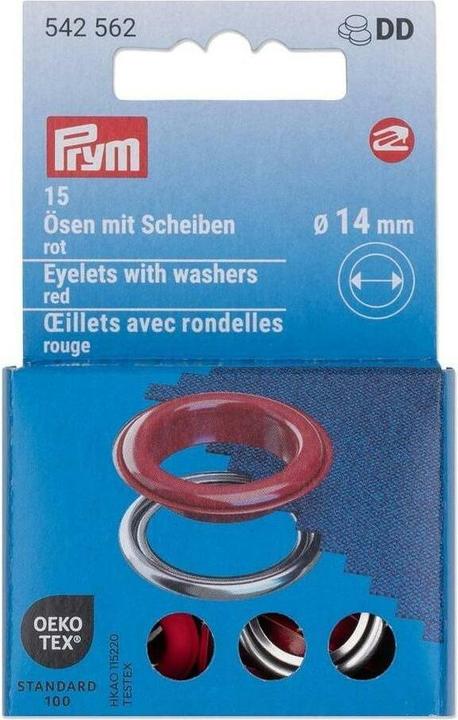 Immagine prodotto Prym Occhielli con dischi MS, colore rosso-argento 14 mm, 15 pezzi.