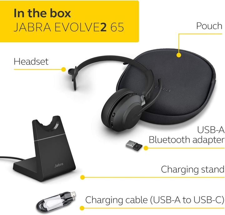 Actual product image Jabra Evolve2 65 (Wireless, USB-A)