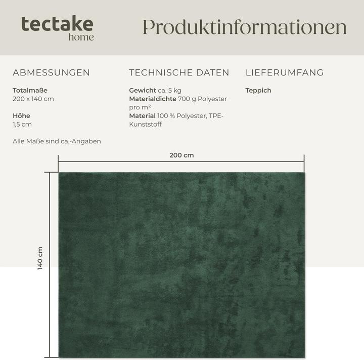 Image du produit tectake tapis à poils ras Soft Zone (140 x 200 cm)