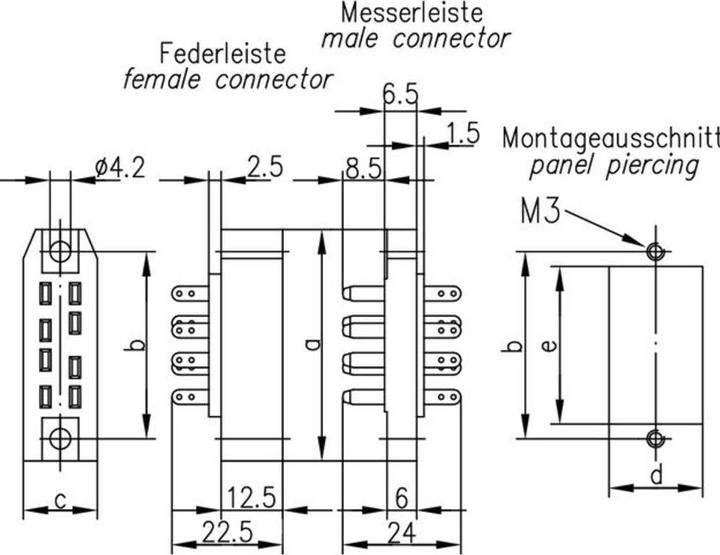 Actual product image Telegärtner Connector according to DIN 41 622 Contact arrangement asymmetrical Female connector B 8 a 4