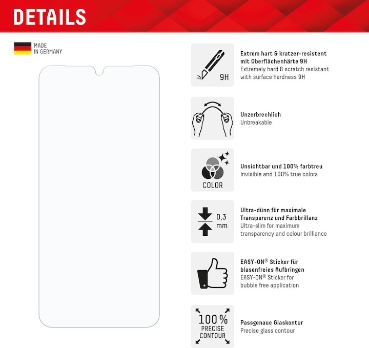 Produktbild Displex Smart Glass, Displayschutzfolie (1 Stück, Samsung Galaxy A16)