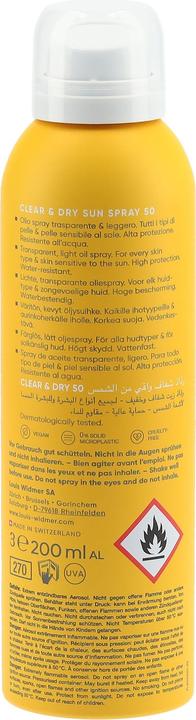 Immagine prodotto Widmer Louis Clear & Dry Sun Spray LSF50 parfumiert 200 ml (Spray solare, SPF 50, 200 ml)