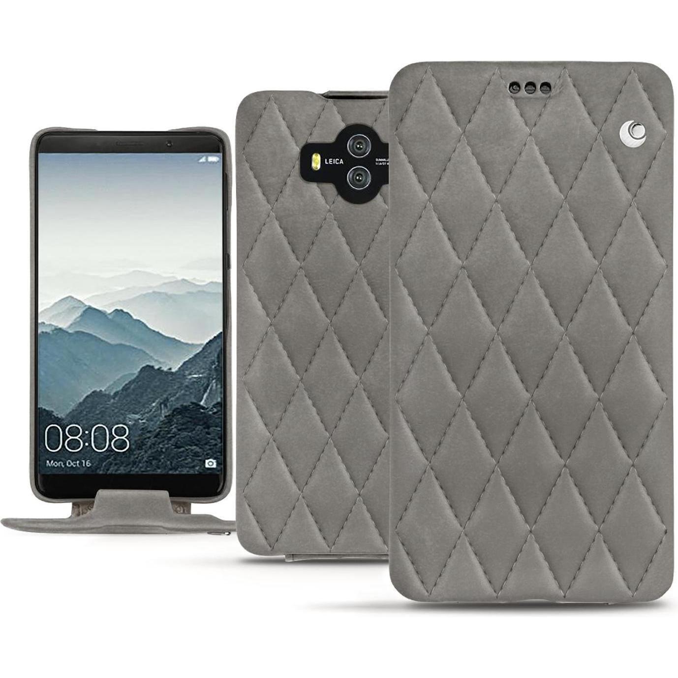 Noreve Lederschutzhülle vertikal (Huawei Mate 10), Smartphone Hülle, Grau