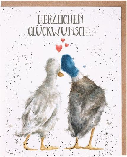 Wrendale Design Glückwunschkarte - Enten HERZLICHEN GLÜCKWUNSCH... Wrendale Designs (1 pcs.)