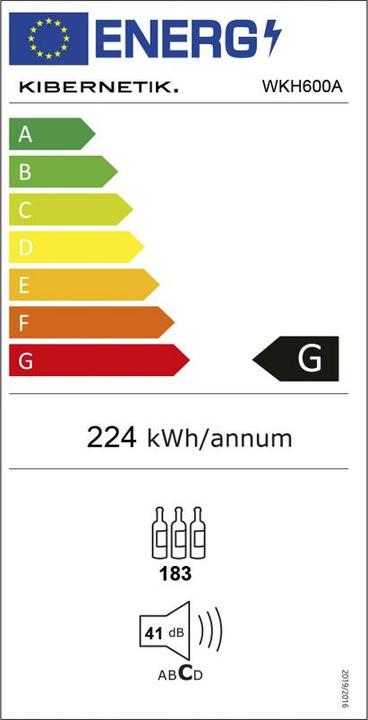 Energy Label Kibernetik FSP WKH600A Weinklimaschrank 2 Zonen 600 Liter
