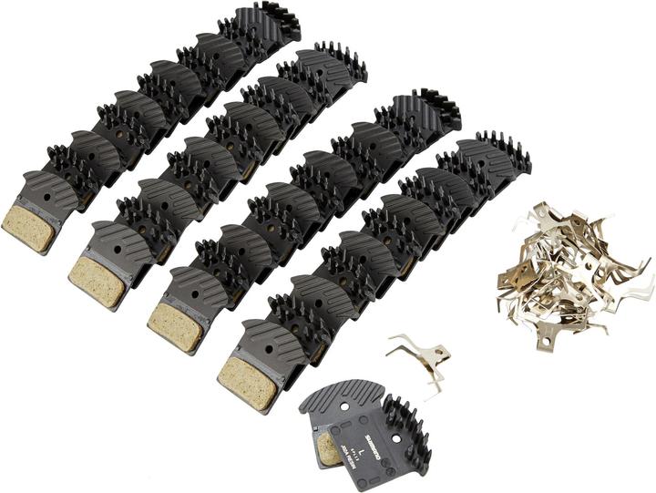 Actual product image Shimano Ice-Tech J02A Resin disc brake pads with cooling fins J02A Resin 25 pairs (Shimano, Organic (Resin))