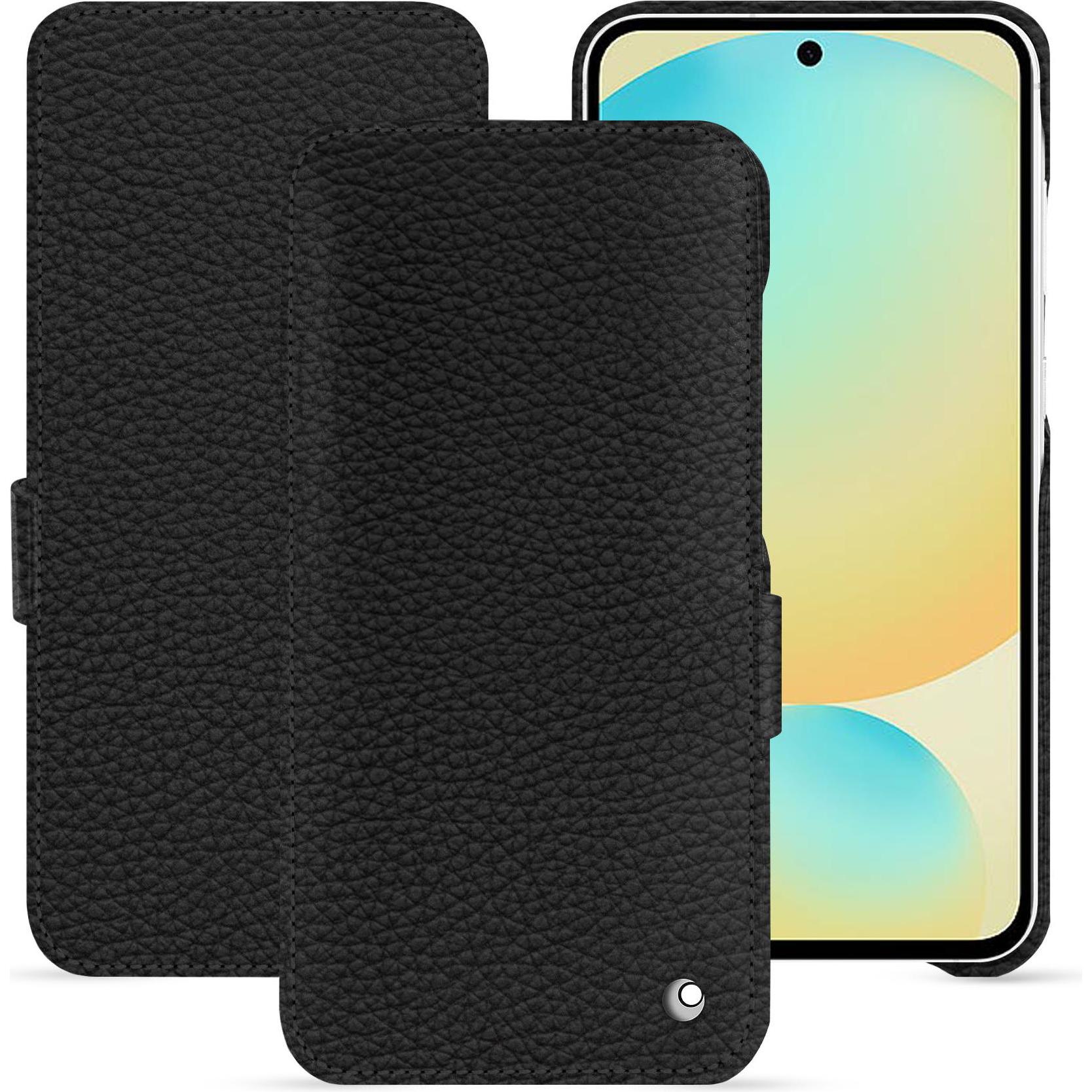 Noreve Lederschutzhülle horizontal (Samsung Galaxy S24 FE), Smartphone Hülle, Schwarz