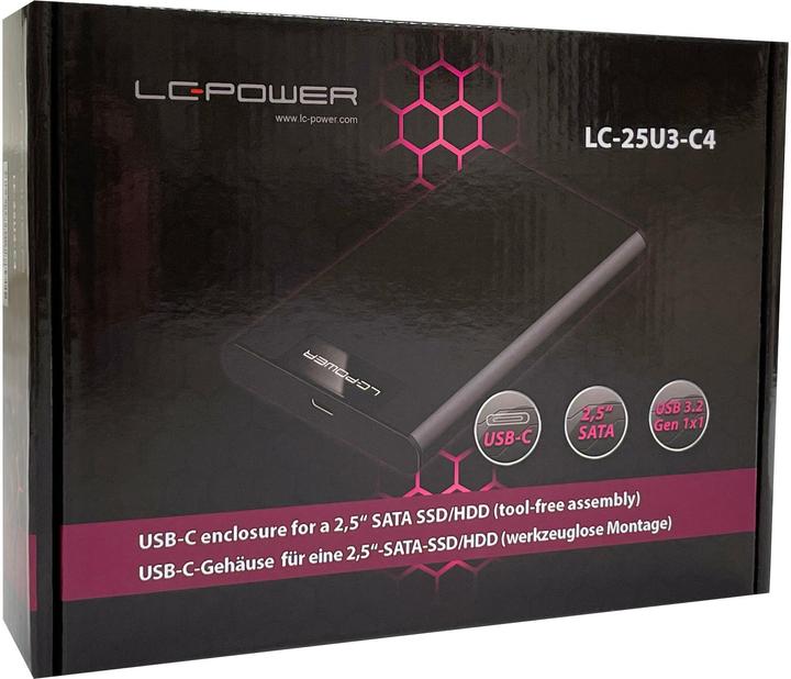 Productafbeelding LC-Power 2,5"Festplattengeh?use USB USB3.2/USB-C,SATA3 (2.5")