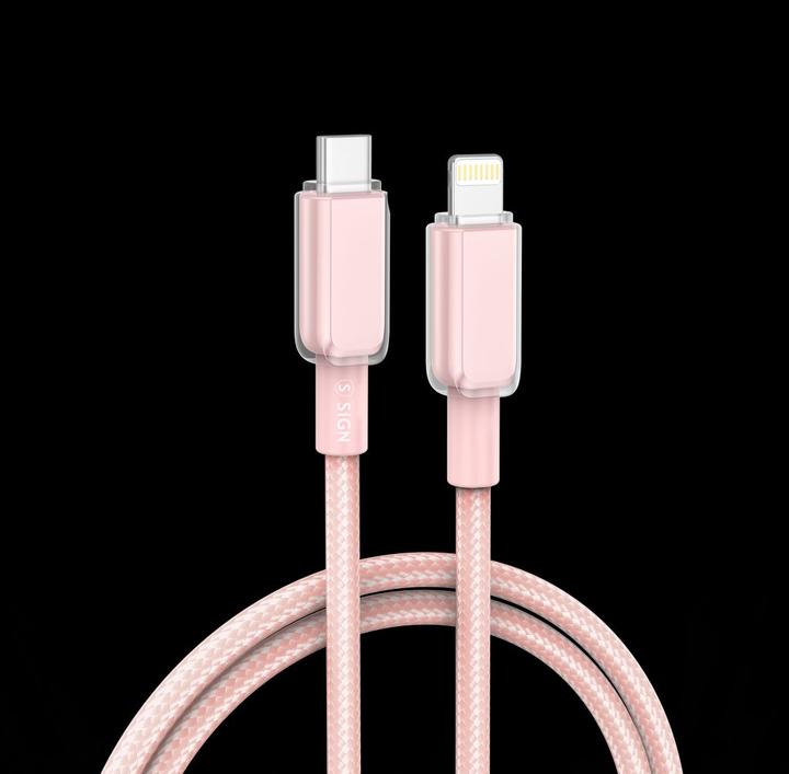 Image du produit SIGN USB-C to Lightning Cable 30W, 1m - Pink (1 m, 30 W)