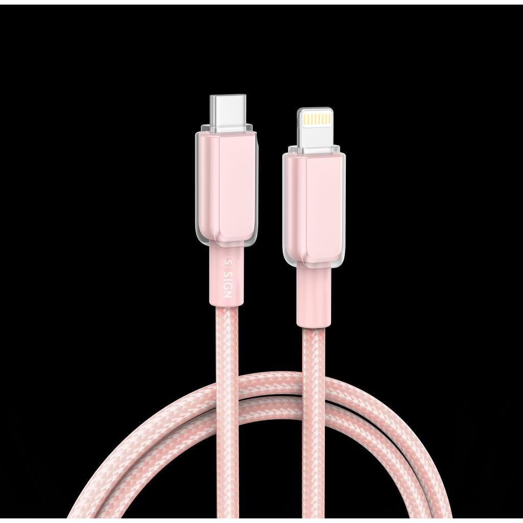 SIGN USB-C to Lightning Cable 30W, 1m - Pink (1 m, 30 W), Cavo USB