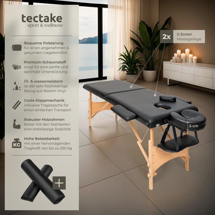 Image du produit tectake Ensemble de table de massage Freddi avec rouleaux de massage