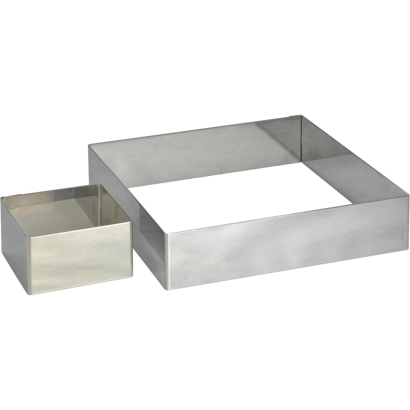 de Buyer Tortenring quadratisch 16x16cm H: 4.5cm, Backform, Silber