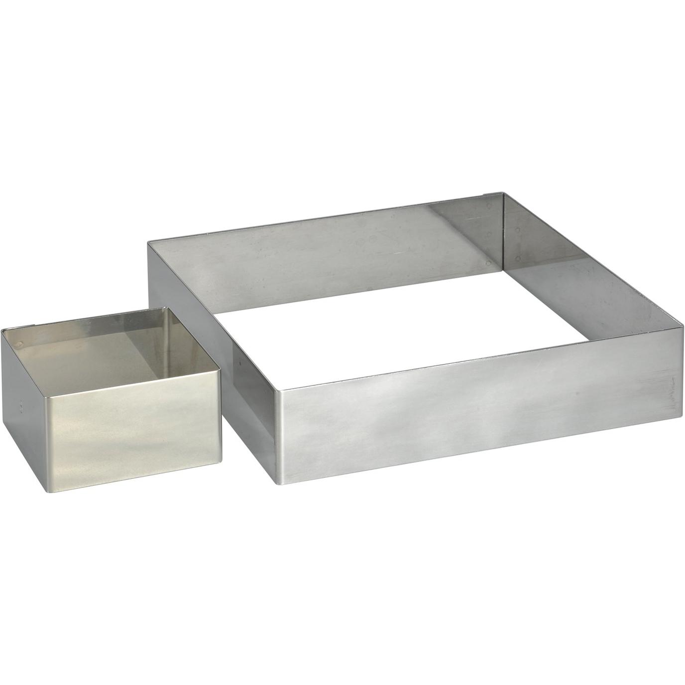 de Buyer Tortenring quadratisch 12x12cm H: 4.5cm, Backform, Silber
