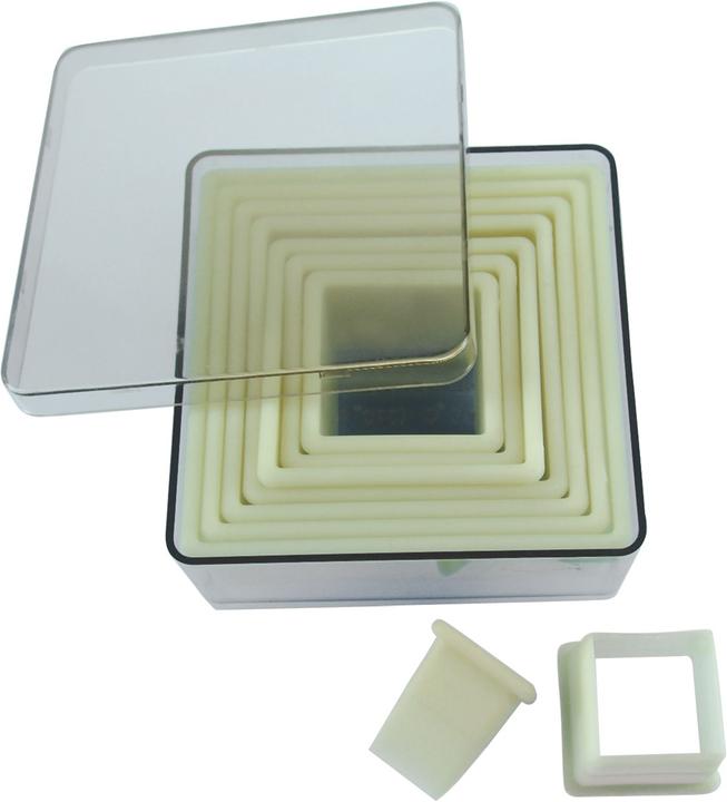 de Buyer Cutter set square smooth 9 pieces Ø1.8-9.5cm H: 5cm
