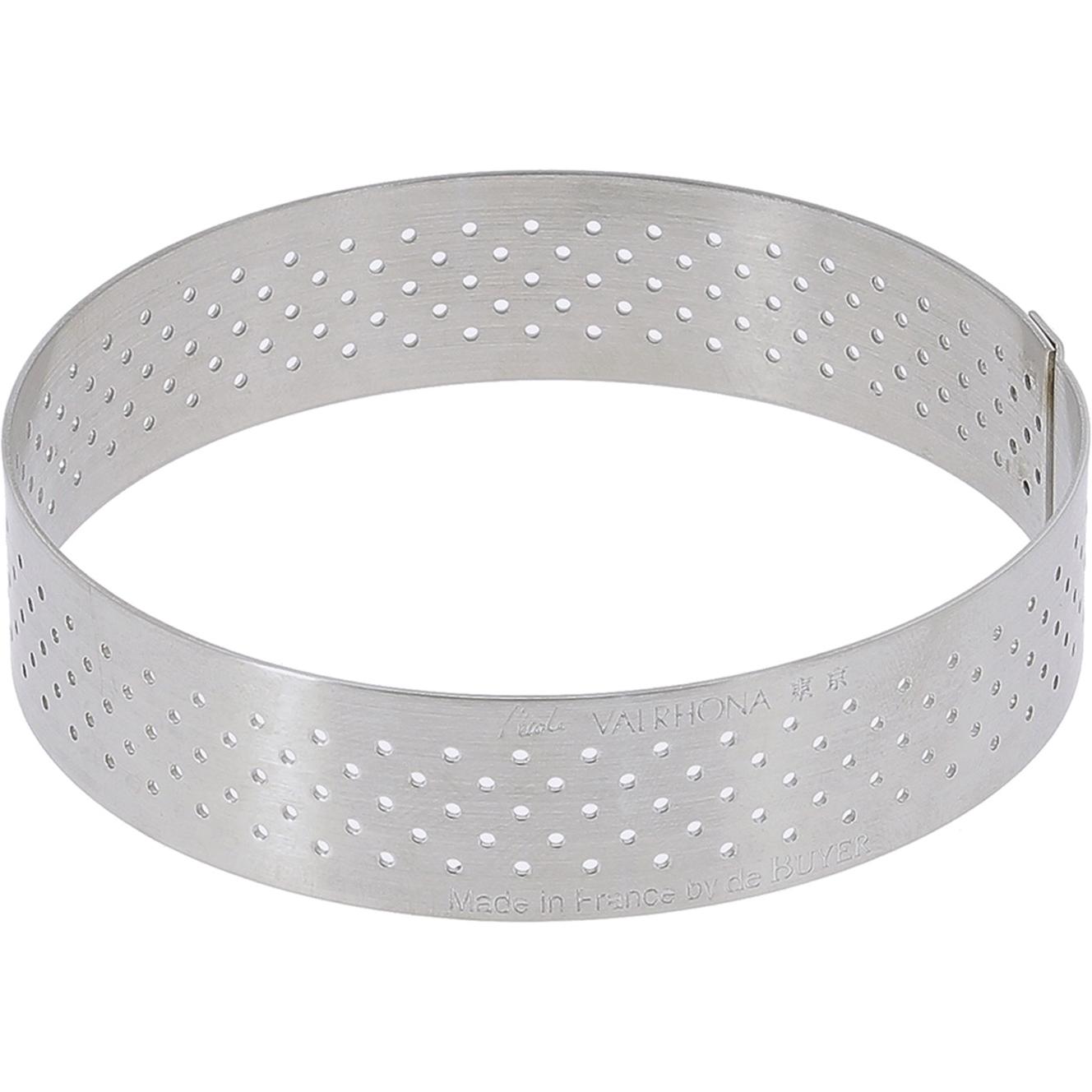 de Buyer Tortenring rund perforiert Ø24.5cm H: 2cm, Backform, Silber
