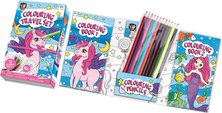 Image du produit Grafix Livres de coloriage (2 pièces) avec crayons - Licorne et sirène