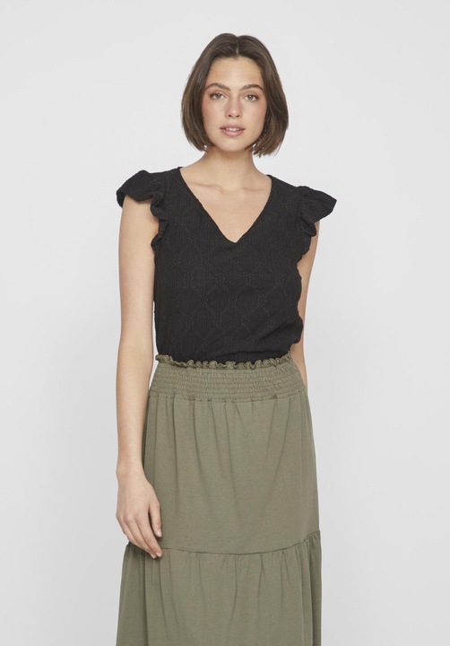Actual product image Vila V-neck top with cropped sleeves (XS)