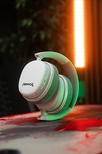 Actual product image Marvo MONKA ECHO RS Kophörer mit Mikrofon, weiss, unterbeleuchtet, Tri-mode (Cable, Wireless)