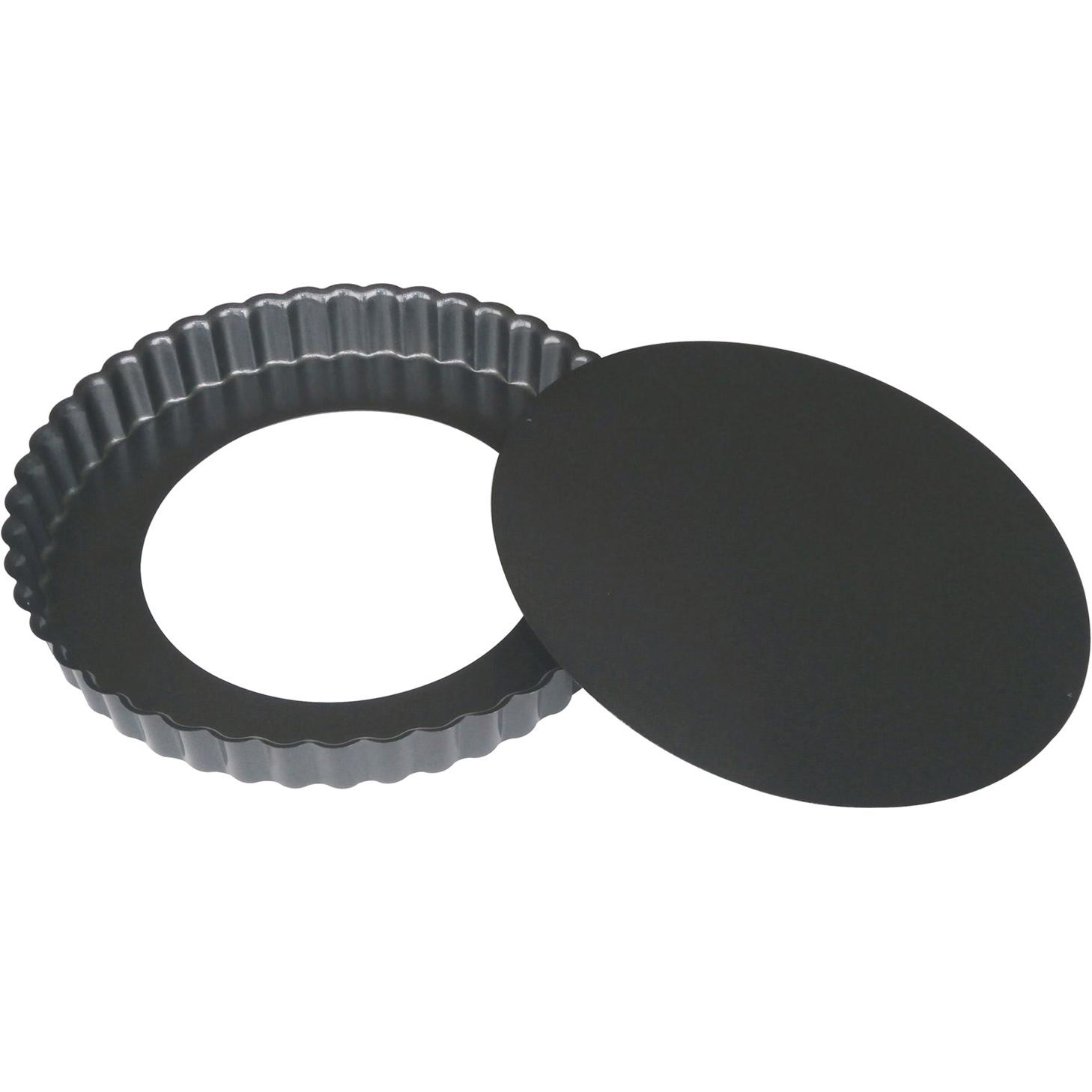 de Buyer Tortenform Ø 24cm, geriffelt, Boden herausnehmbar, Backform, Schwarz