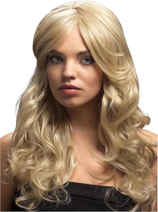 Produktbild Smiffys Damen Perücke Nicole, Blond, Weiche Wellen mit Seitenscheitel, 66cm Länge