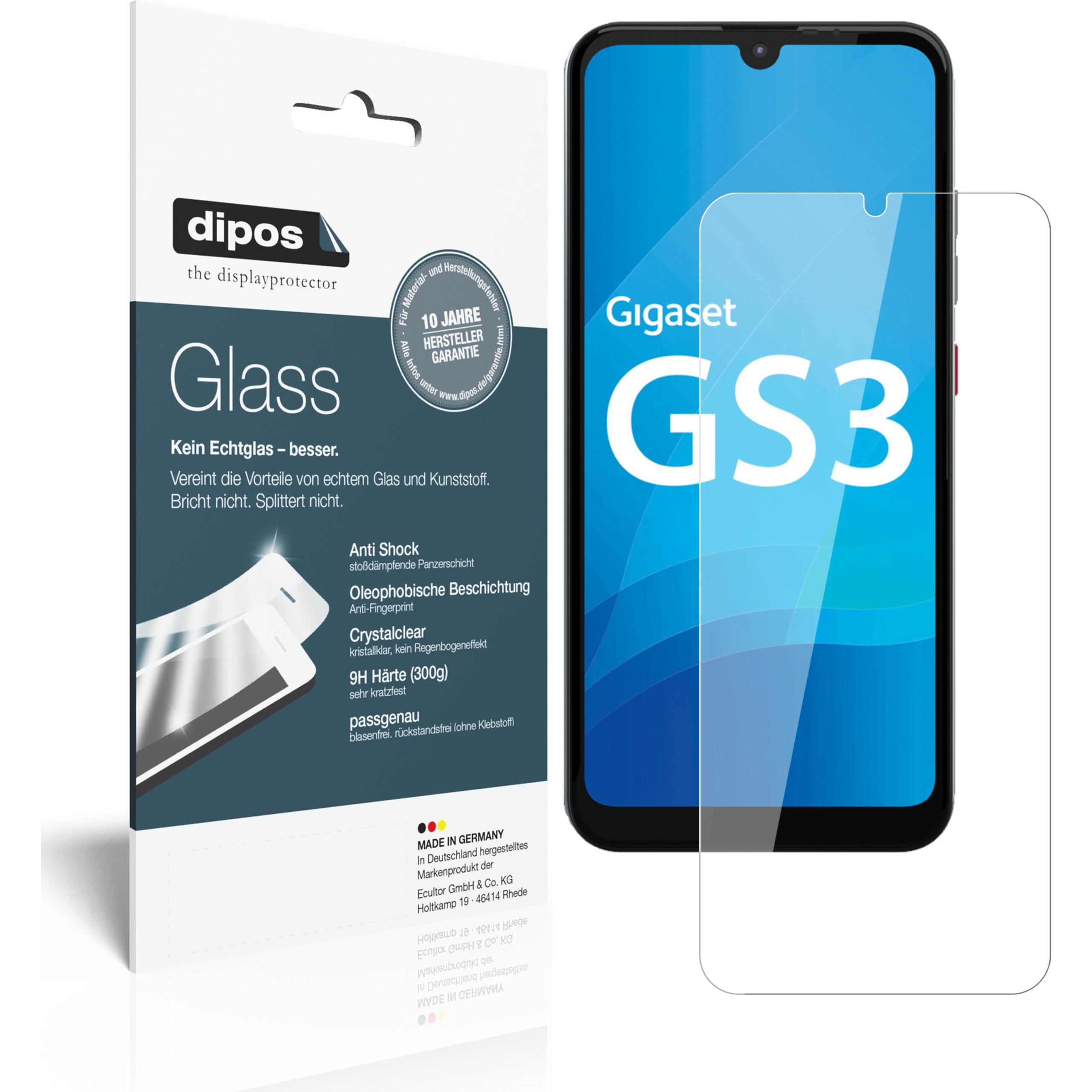 Dipos Displayschutz Anti-Shock (2 Stück, Gigaset GS3), Smartphone Schutzfolie, Transparent