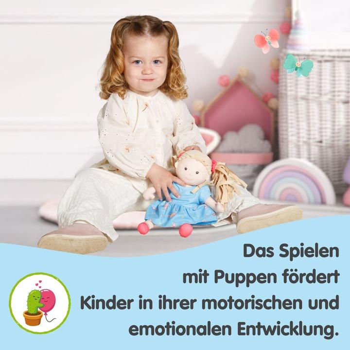 Actual product image Heless Stoffpuppe "Nela" mit Kleidchen zum An- und Ausziehen, 32 cm