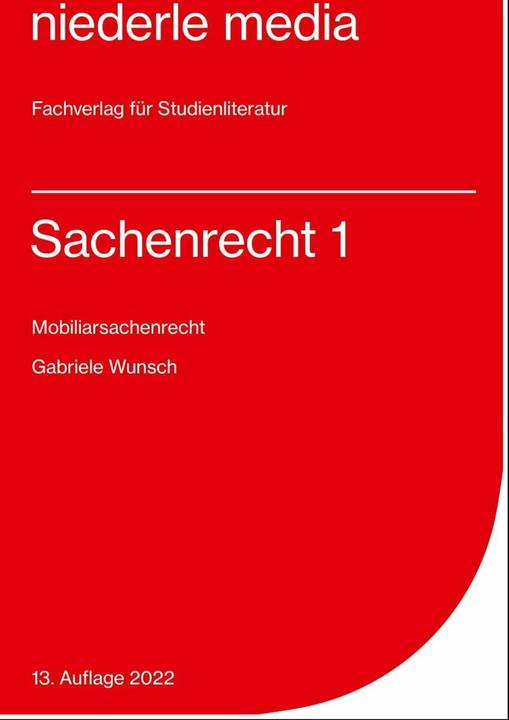 Produktbild Sachenrecht 1. Mobiliarsachenrecht (Deutsch, Gabriele Wunsch, 2022)