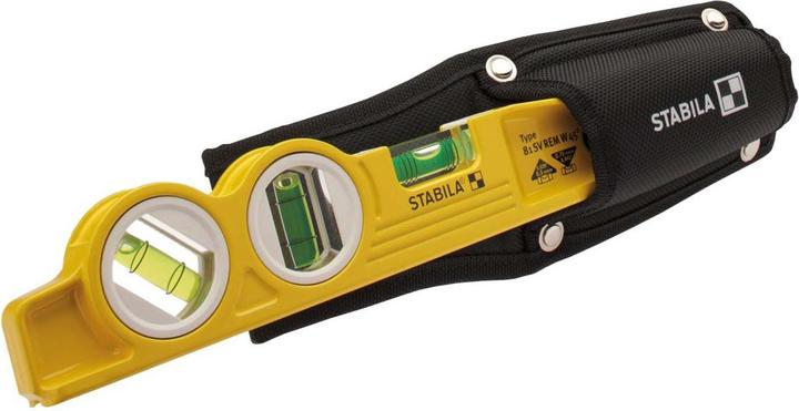 Stabila Spirit level Type 81 SV REM W45 Torpedo Rare earth magnet systemAngle level and belt pouch (25 cm)