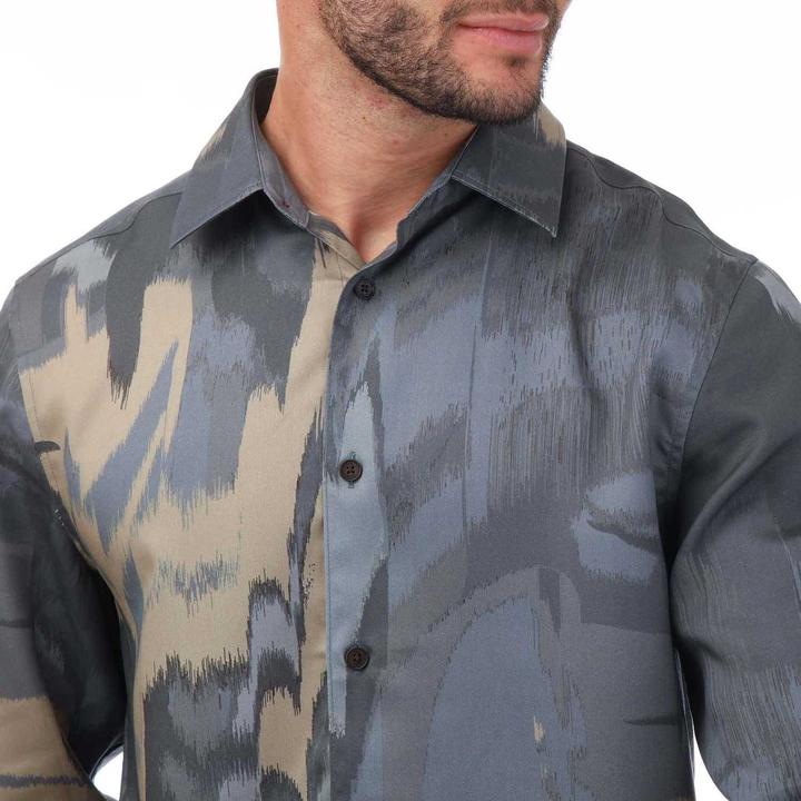 Actual product image Ted Baker Mens Mordun Abstract Long-Sleeved Shirt (S)