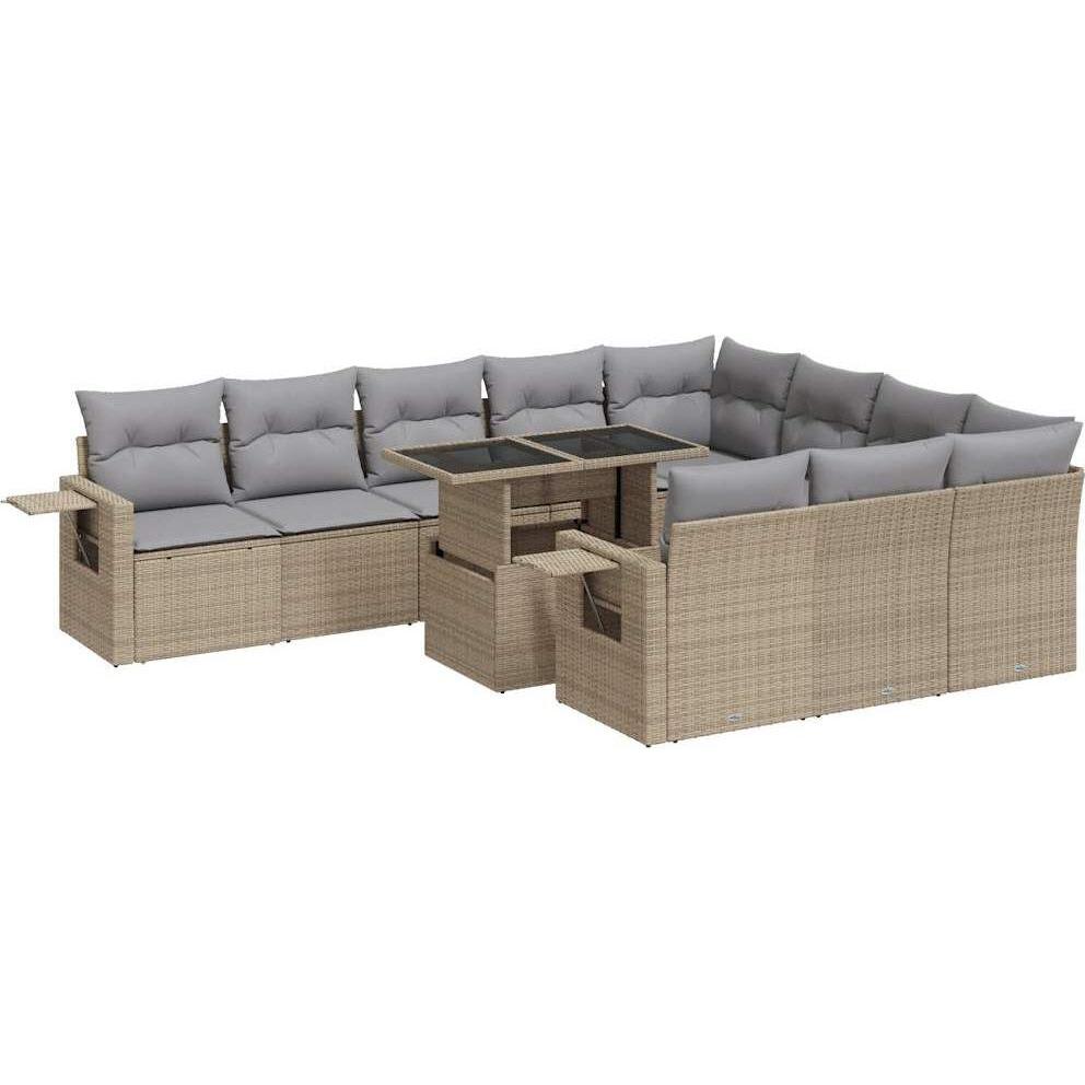 VidaXL, Gartenlounge, 10-tlg. Garten-Lounge-Set mit Kissen