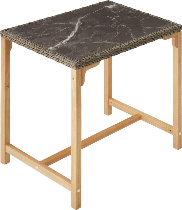 Produktbild tectake Rattan Bartisch Kutina mit 2 Stühlen Latina (96 cm)