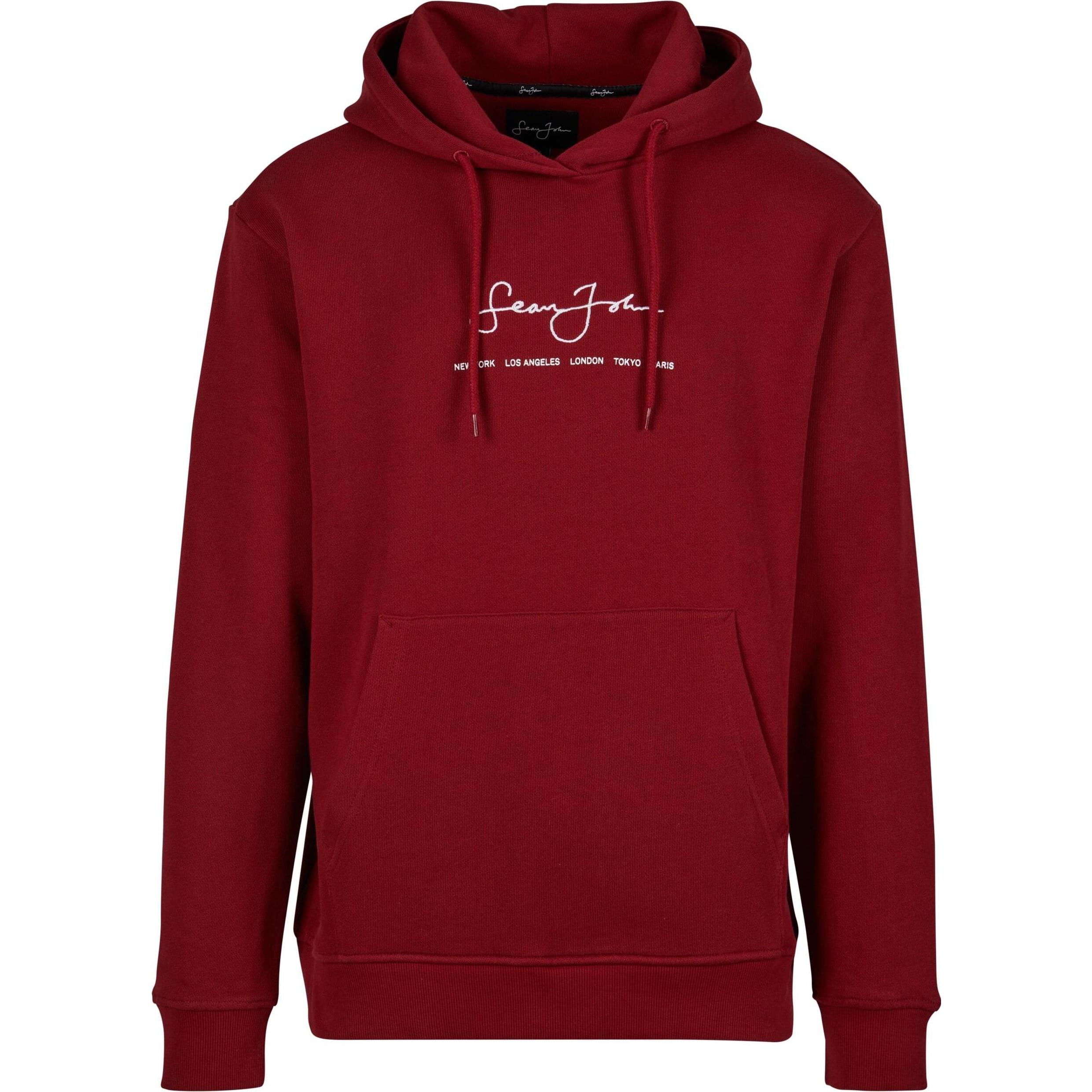Sean John, Herren, Pullover, JM-HD012-052-02 Classic Logo Essential Hoodie dark red - 76565, Rot, (XS)