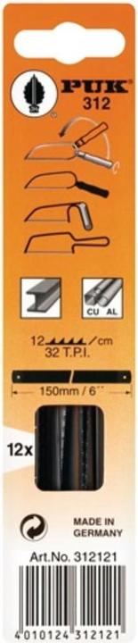 Produktbild Puk Metallsägeblatt 312 Länge 150 mm Zähne per Zoll 32 1-seitig