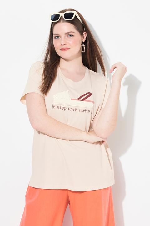 Actual product image Ulla Popken Eco Cotton Espadrille Embroidered Short Sleeve Tee (42, 44)