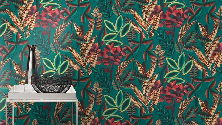 Productafbeelding Rasch Vliesbehang 485547 Florentine III Bltter blauw