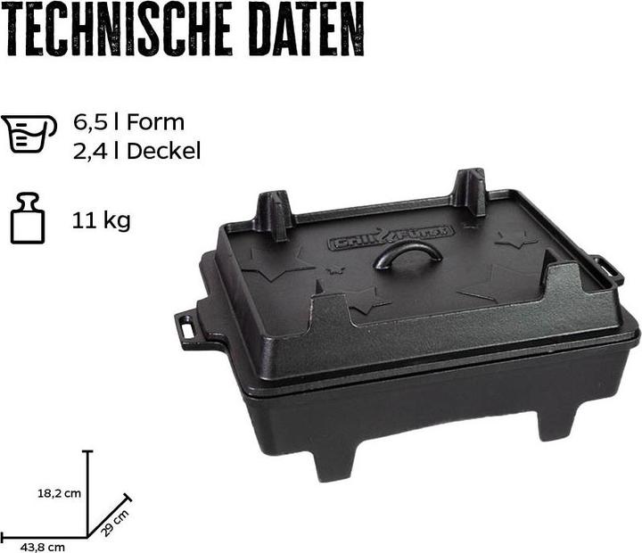 Produktbild Grillfürst Dutch Oven Kastenform BK6 aus Gusseisen