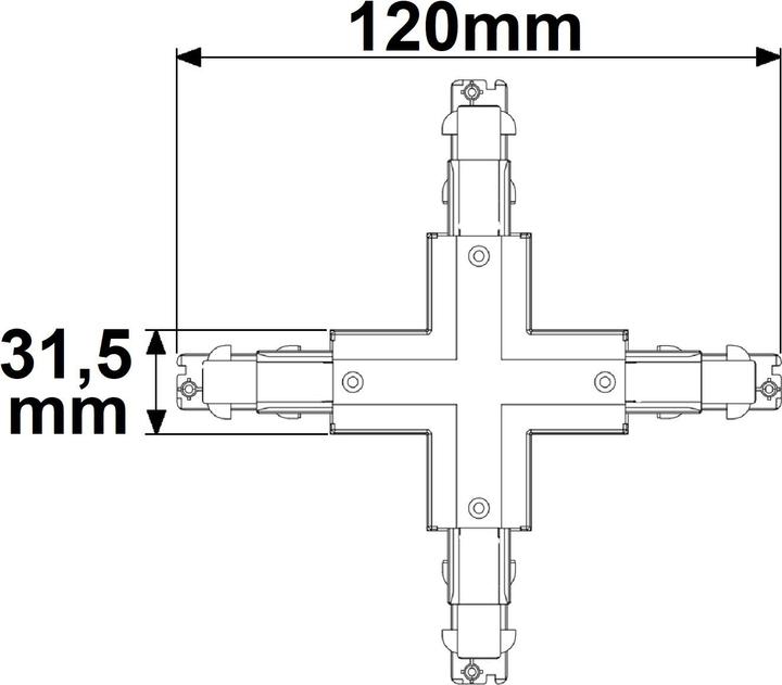 Actual product image Isoled 3-circuit DALI X-connector for surface-mounted track, white