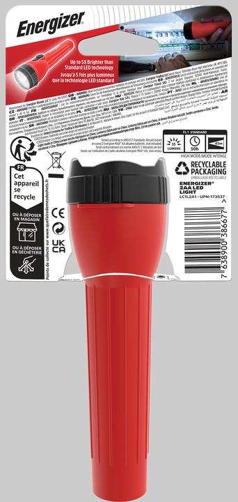 Produktbild Energizer Light 2AA - Hand-Blinklicht - Rot - Kunststoff - Tasten - LED - 7 Lampen (15 cm, 25 lm)