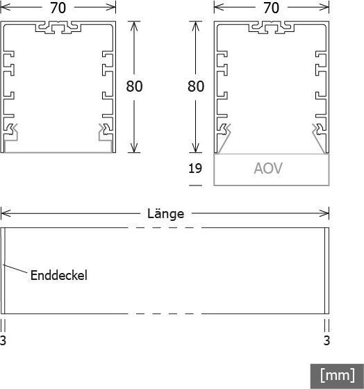 Produktbild LTS ML-A 070.0740.14 AOB silber eloxiertMonoline Anbau-u.Pendelleuchte LED (1560 lm)