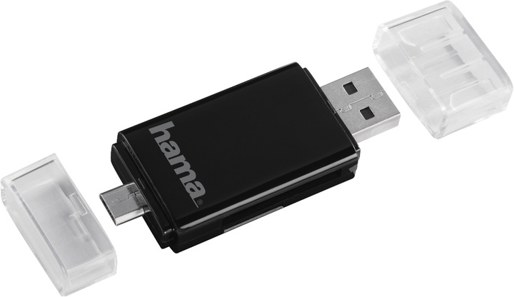 Image du produit Hama Lecteur de cartes 2en1 USB 2.0 OTG SD/microSD (USB 2.0, USB 2.0 Micro-B)