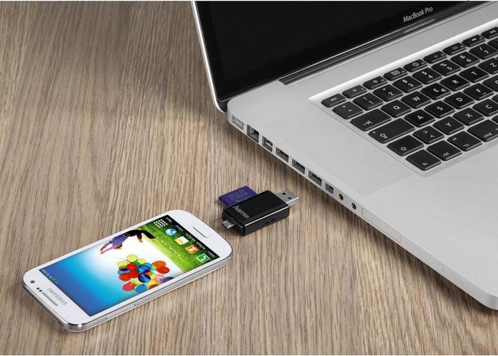 Image du produit Hama Lecteur de cartes 2en1 USB 2.0 OTG SD/microSD (USB 2.0, USB 2.0 Micro-B)