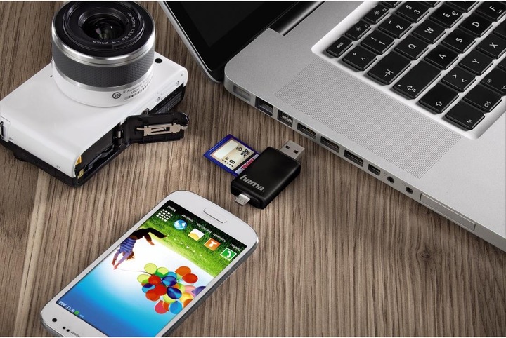 Image du produit Hama Lecteur de cartes 2en1 USB 2.0 OTG SD/microSD (USB 2.0, USB 2.0 Micro-B)