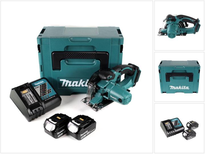 Produktbild Makita DCS 552 RTJ 18 V Akku Metall Handkreissäge 136 mm im Makpac + 2x 5,0 Ah Akku und Lader + Säge