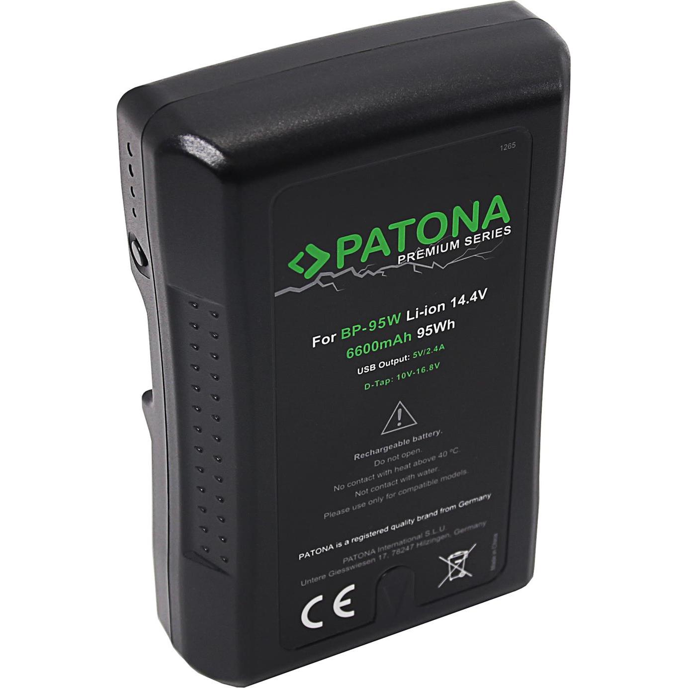 Patona Sony BP-95W V-Mount (Akku), Kamera Stromversorgung, Schwarz