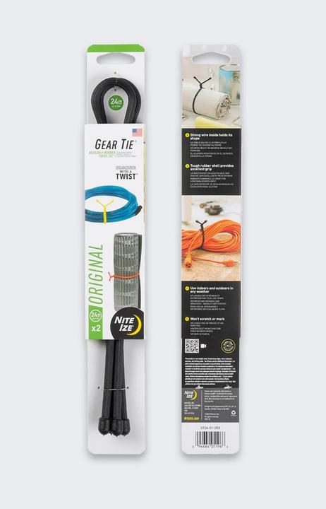 Nite Ize Gear Tie 24"/noir NOUVEAU (Serre-câbles en plastique, 610 mm, 2 pcs)