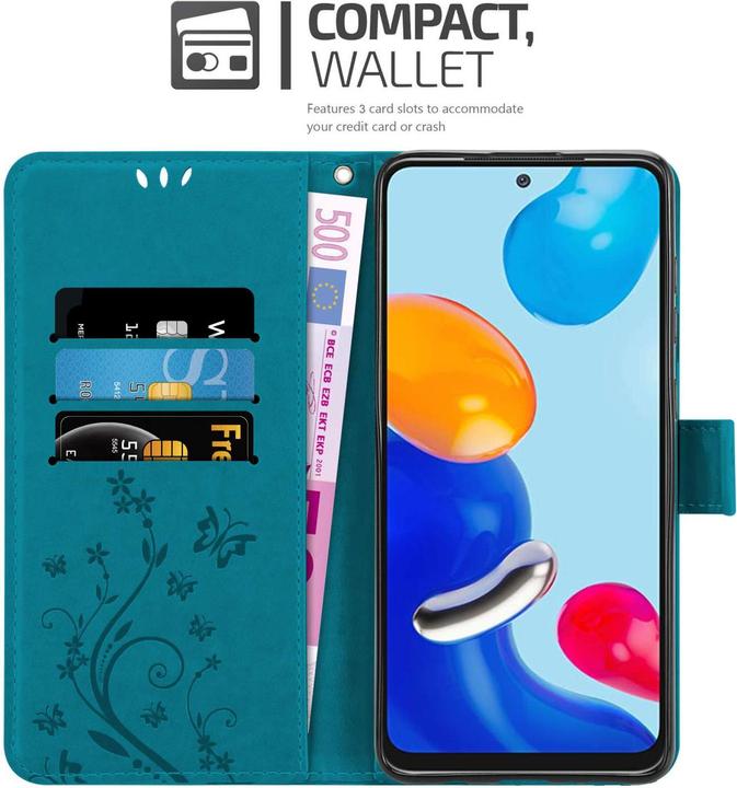 Produktbild Cadorabo Hülle für Xiaomi RedMi NOTE 11 4G / 11S 4G mit Blumen Muster (Xiaomi Redmi Note 11, Xiaomi Redmi Note 11S)