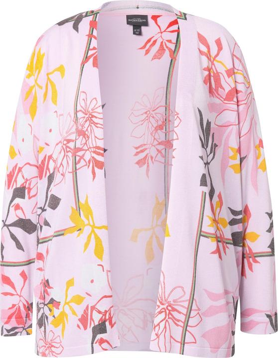Actual product image Ulla Popken Floral Open Shape Long Sleeve Cardigan (46, 48)